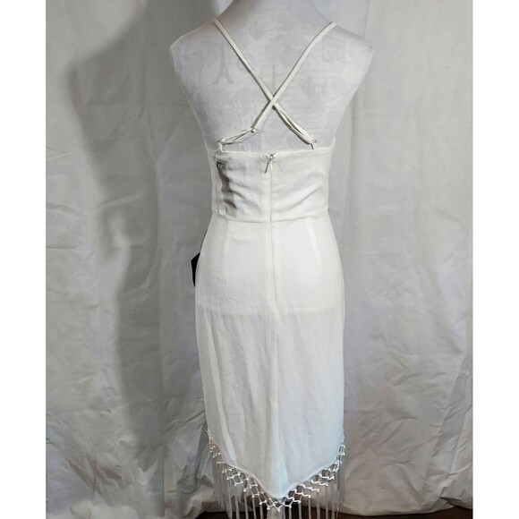 Lulus Fringe Dress Size Small Sleeveless White Adjustable Spaghetti Strap NWT - Picture 7 of 14